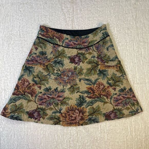 Free People Multicolor Tapestry Floral A-Line Mini LIned Skirt Size 4 - Picture 1 of 9